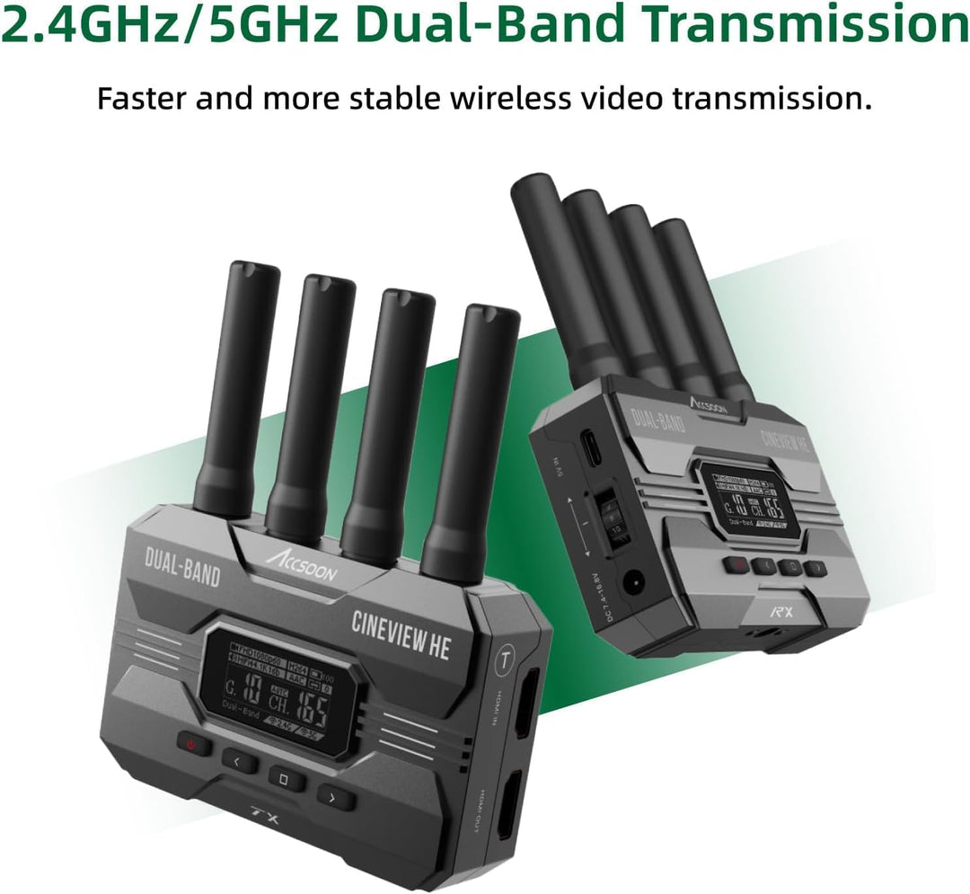 Accsoon CineView SE Wireless Sender nur SDI & HDMI Dualband-Technologie 2.4GHz 5GHz 1200ft/50ms HD K