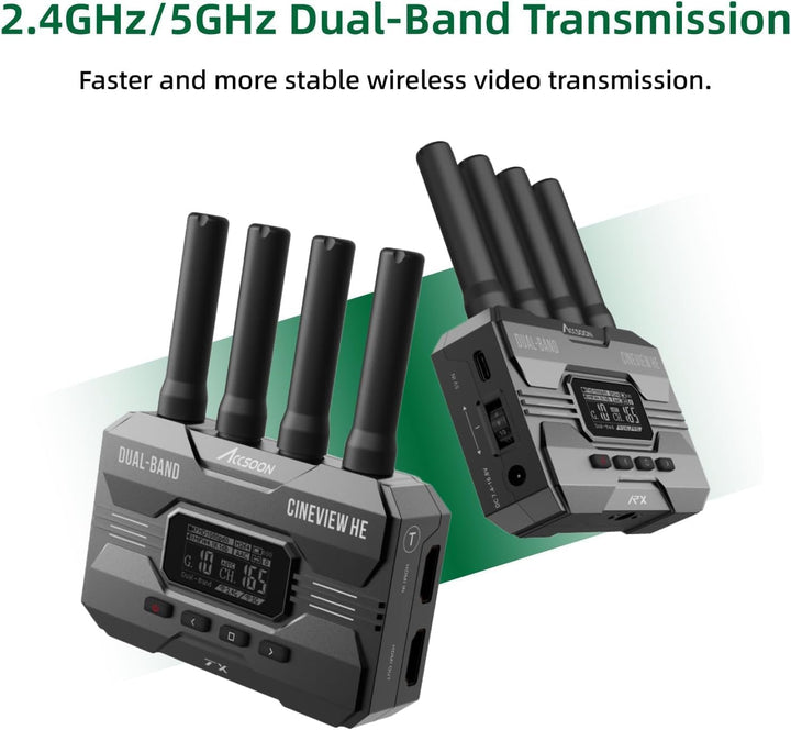 Accsoon CineView SE Wireless Sender nur SDI & HDMI Dualband-Technologie 2.4GHz 5GHz 1200ft/50ms HD K