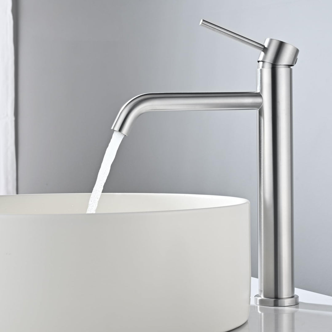 DETBOM Wasserhahn Bad-Mischbatterie, Waschtischarmatur mit Geräuscharmem Keramischem Ventilkern, Arm