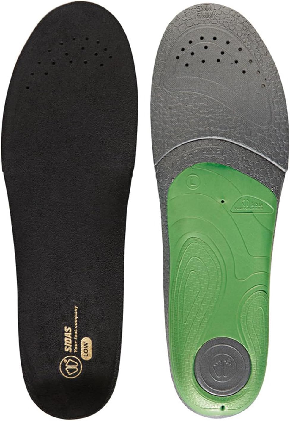 Sidas 3Feet Slim Low Einlegesohlen/Sports, Schwarz/Grün, S