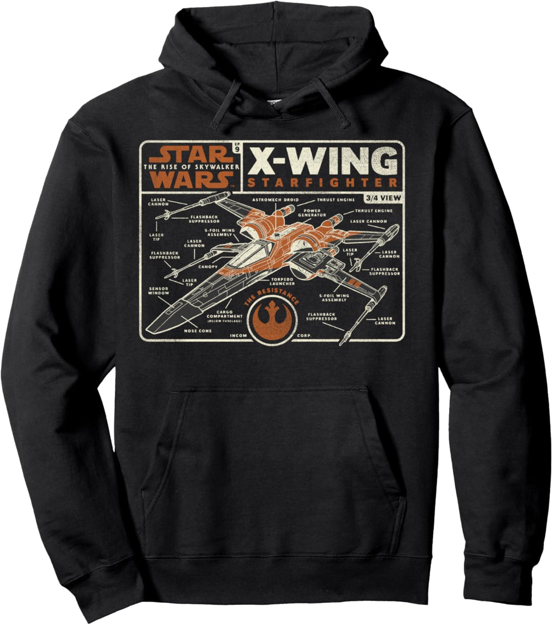 Star Wars: The Rise Of Skywalker X-Wing Resistance Schematic Pullover Hoodie