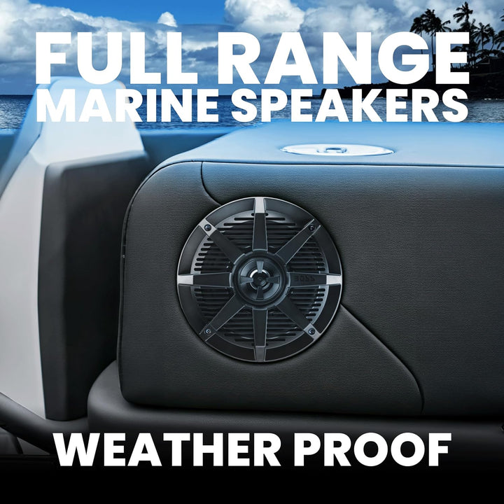 Boss Audio MR62B 6.5" 2-Way 200W Marine Full Range Speaker - Black - Pair 16.5 cm schwarz 200W MR62B