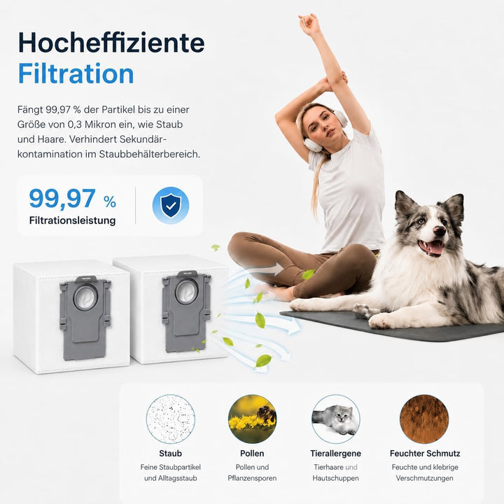 14 Stück Staubbeutel für Roborock S8+ S8 Pro Ultra S7 MaxV Ultra S7 Pro Ultra Q7+ Q7 Max+ T8 Q5+ G10