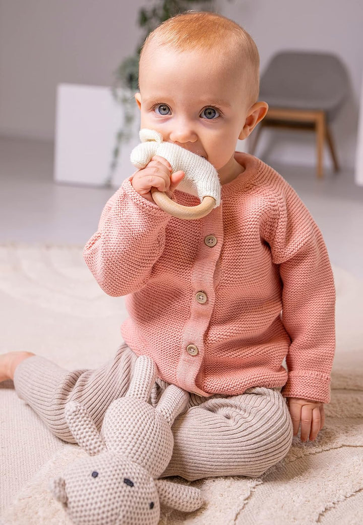 Stellou &amp; friends Cardigan-Strickjacke für Mädchen und Jungen mit Knöpfen in Holz-Optik | Hochwertig