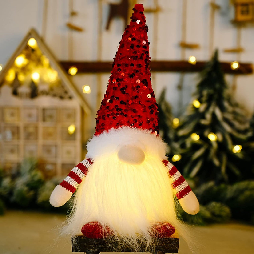 ACAREY Weihnachtsdeko 3 Stück Weihnachten Deko Wichtel mit LED Licht Weihnachtswichtel Figuren Plüsc