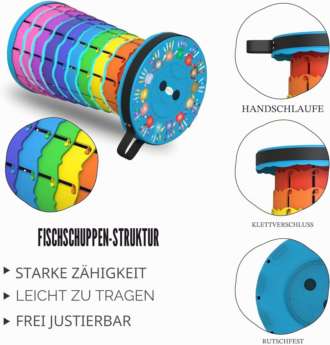Faltbarer Hocker,Tragbarer Klapphocker mit Kissen, Campinghocker für Erwachsene, Teleskop-Hocker, zu