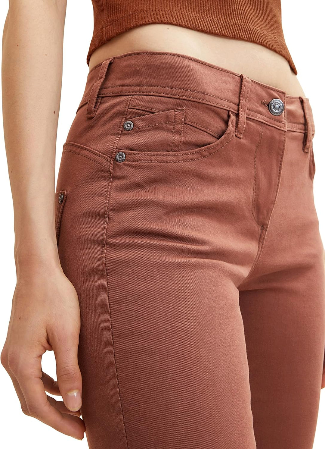 TOM TAILOR Damen Alexa skinny fit trousers 38W / 30L 30041 - Grounded Brown, 38W / 30L 30041 - Groun