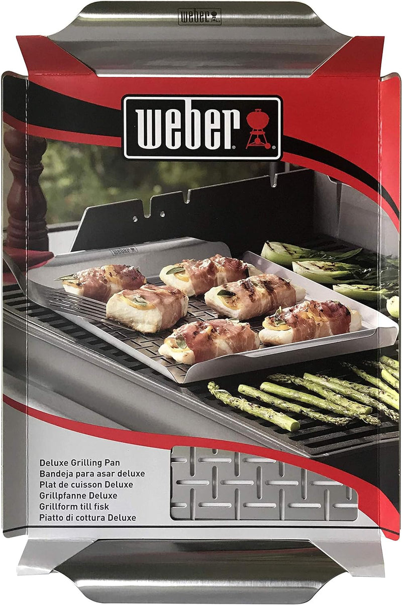 Weber 6435 Deluxe Grillpfanne 30 x 44,2 x 3,6cm , Edelstahl,