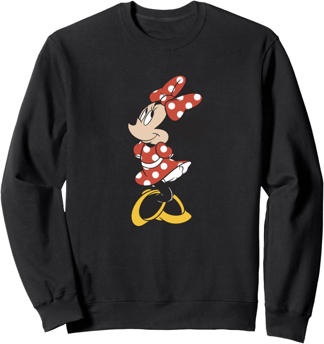 Disney Minnie Mouse Red Polka Dot Dress & Bow Yellow Shoes Sweatshirt