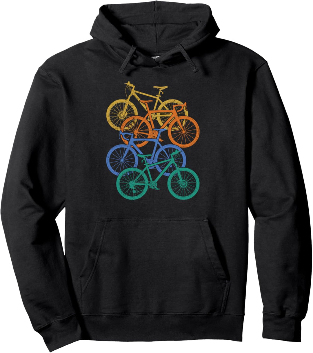 Retro Vintage Fahrradmotiv Downhill Spruch Radfahrerin Pullover Hoodie