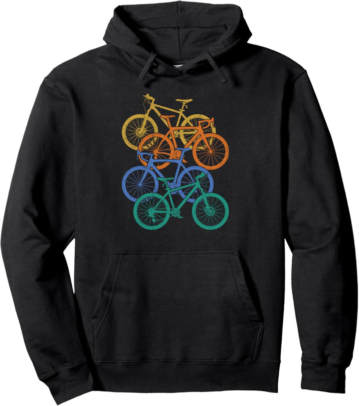 Retro Vintage Fahrradmotiv Downhill Spruch Radfahrerin Pullover Hoodie