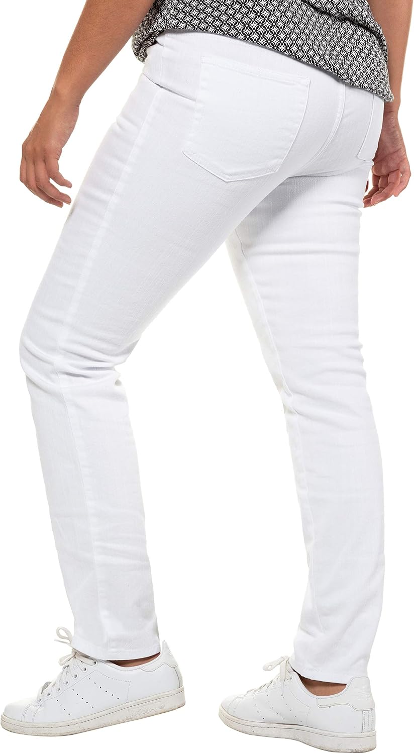 Ulla Popken Damen Jeggings Sienna, Stretch, Gürtelschlaufen Slim Jeans 26 Schneeweiss, 26 Schneewei&amp;