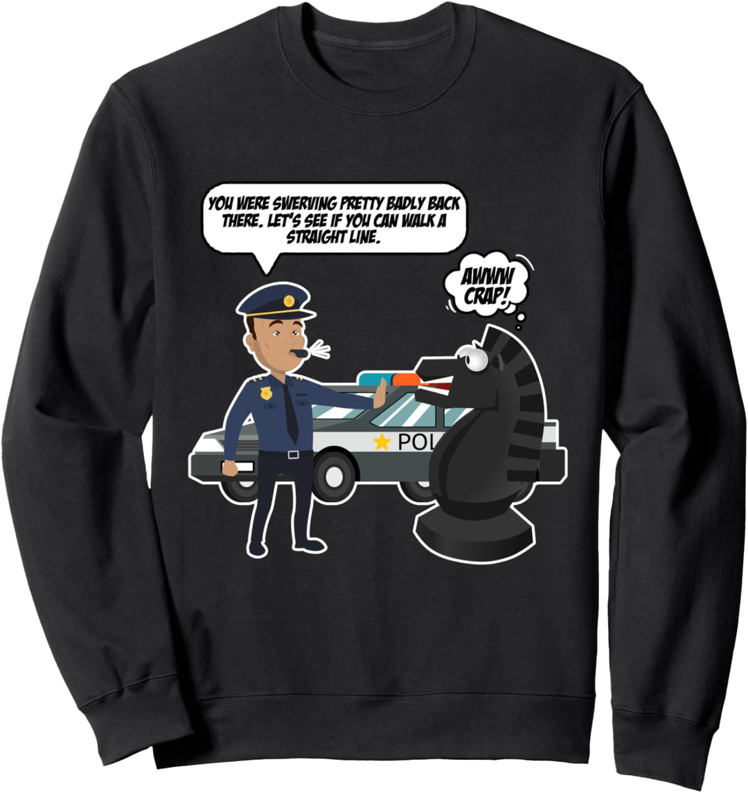Lustiges Schach Pferd Schach Club Polizei Schach Sweatshirt