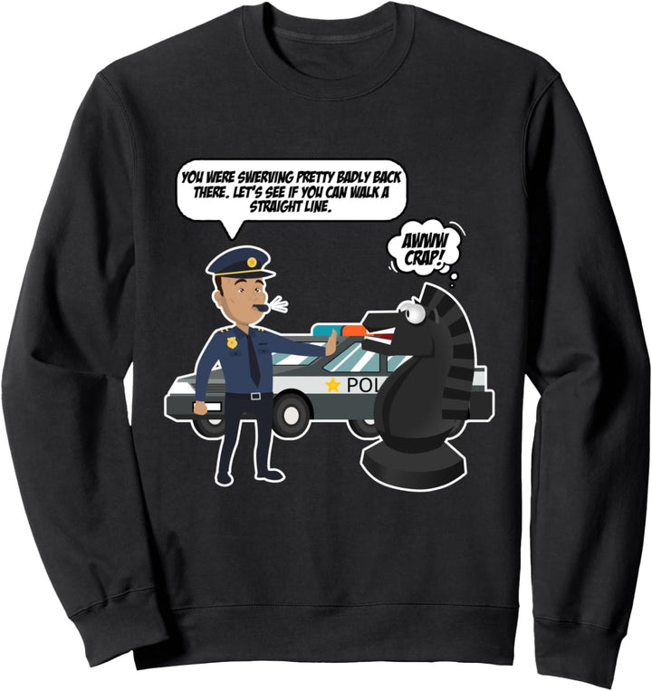 Lustiges Schach Pferd Schach Club Polizei Schach Sweatshirt