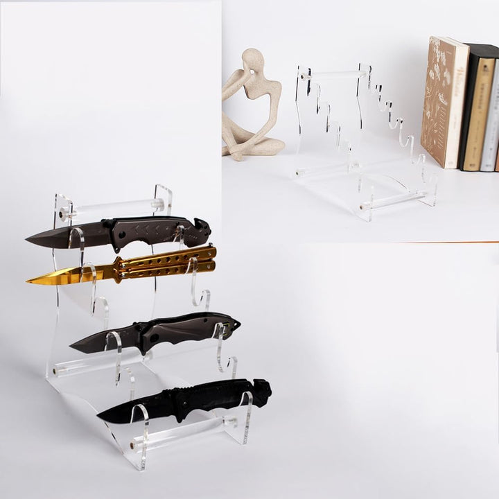 WANLIAN Messerständer Messer Display Ständer Messer Aufbewahrung Ständer 6 Etagen Acryl Messer Displ