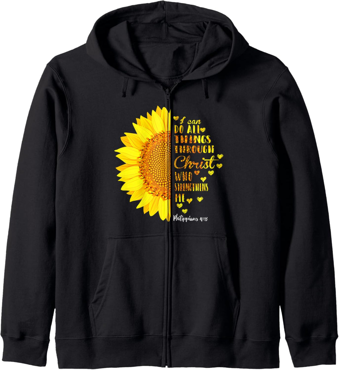 Ich Kann Alle Dinge Durch Christus Tun Philipper Sonnenblume Kapuzenjacke