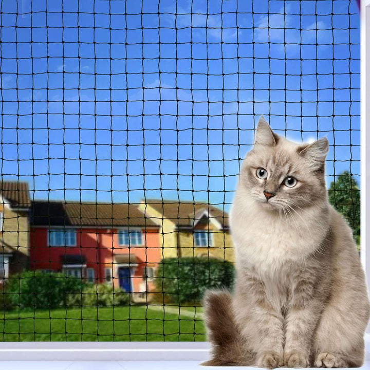 Tatamiyya Katzennetz für Balkon, 16x3m Katzennetz Drahtverstärkt ist Robust UV-Beständig &amp; Witterung