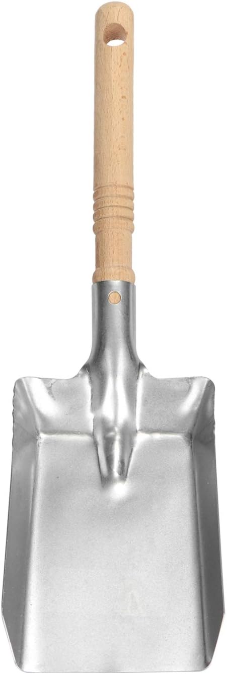 com-four® 2X Kohlenlöffel mit verzinktem Schaufelblatt - Ofenschaufel mit Holzgriff - Kohlenschaufel