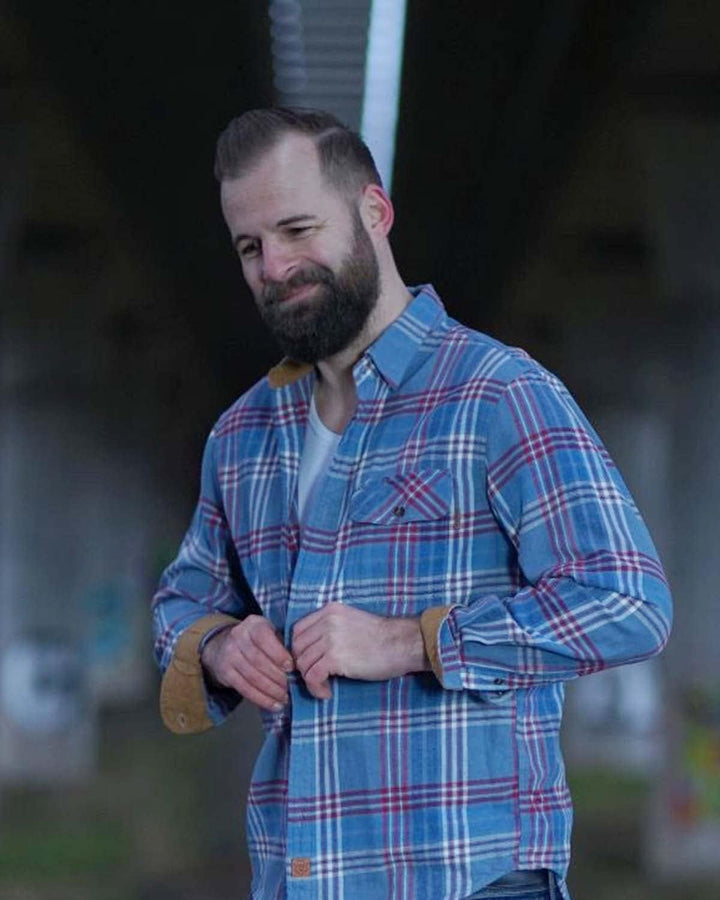 Dubinik® Flanellhemd Herren Kariert Flanellhemden Langarm Casual Button Down Freizeithemd Mit Brustt