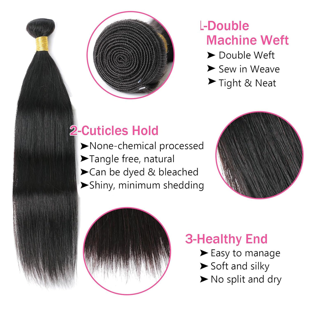 Huarisi Brasilianisches Gerade Echthaar 1 Bündel, 18 inch Brazilian Straight Hair Bundle Extensions
