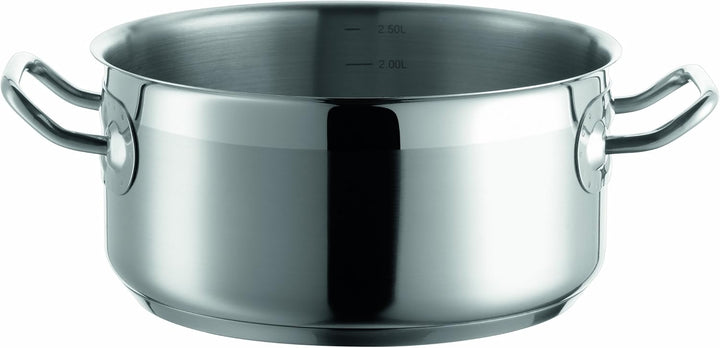 Mäser, Serie Professional, Bratentopf 20 cm, Topf aus hochwertigem Edelstahl 18/10, Induktion, Liter