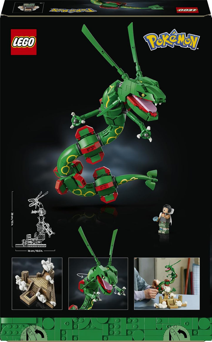 LEGO Pokémon Rayquaza - Modellbausatz für Erwachsene mit Drachenfigur, Trainerin Amalia Minifigur &amp;