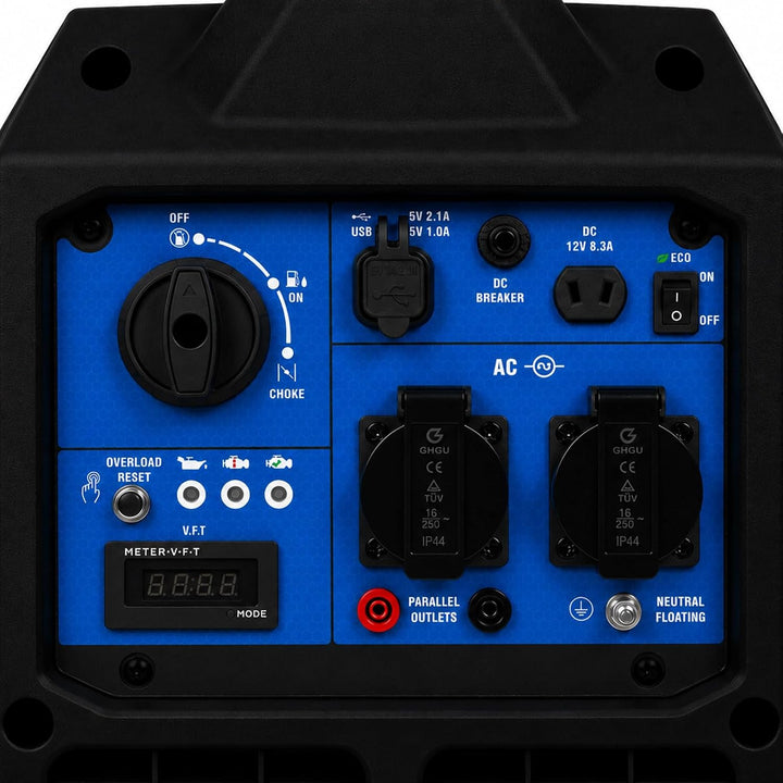 EBERTH 3500 Watt Inverter Stromerzeuger leise, Notstromaggregat Benzinmotor, 4-Takt, Stromgenerator