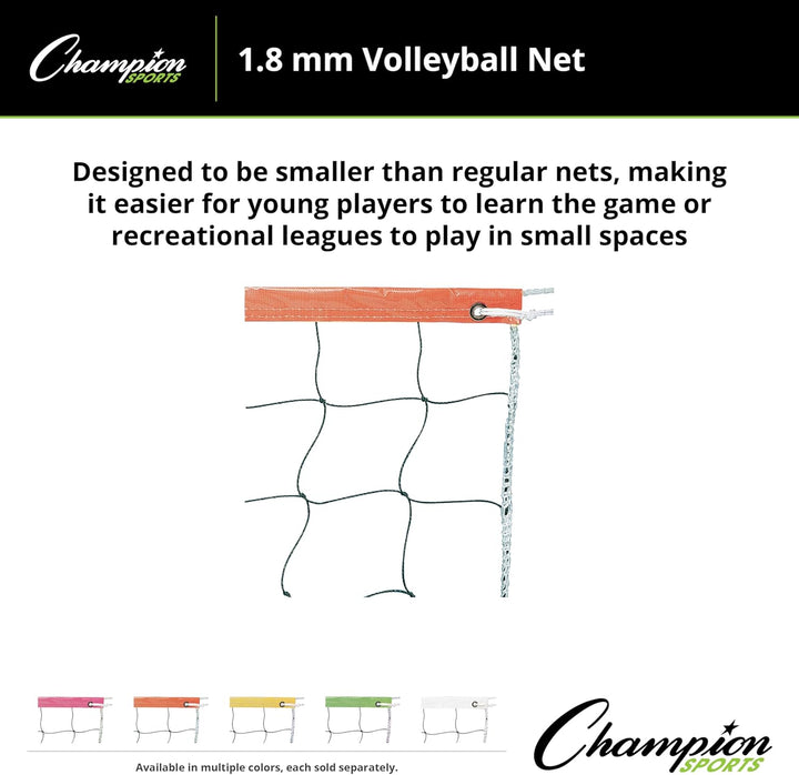 Champion Sports2.6 mm Volleyball Net 32 x 3-Feet neon-orange, 32 x 3-Feet neon-orange