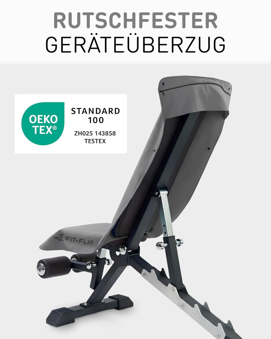 Fit-Flip Fitness Handtuch - mit Magnet und Reissverschluss Tasche - Gym Handtuch aus Mikrofaser für