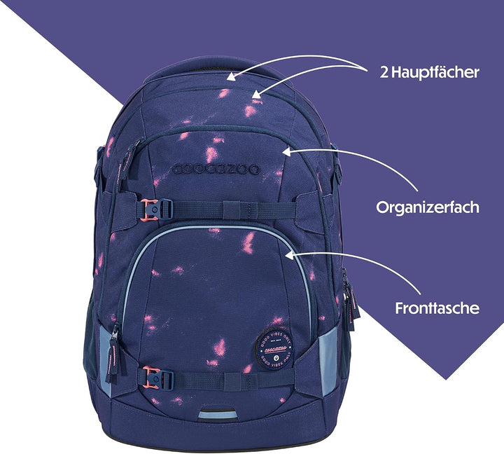 coocazoo Schulrucksack Mate, ergonomischer &amp; anpassbarer Tornister, höhen- &amp; grössenverstellbar, mit