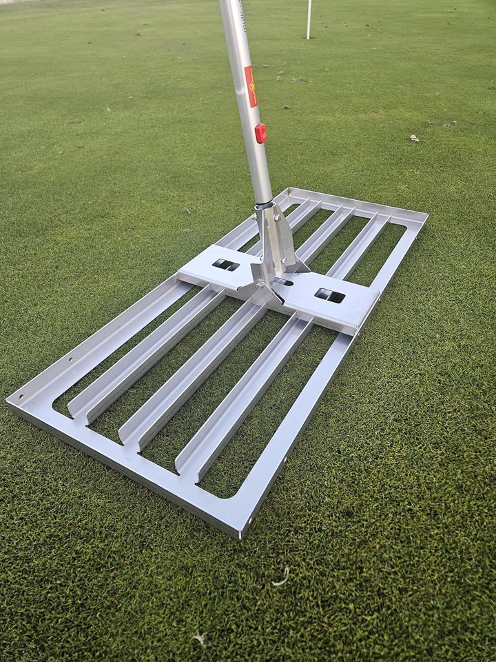Edelstahl Rasenrakel L in 80cm Breite und Adapter für Wolf Systemaufnahme