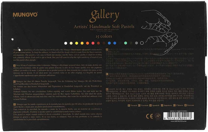 Honsell 4400015 - Gallery Artists' Handmade Soft Pastelle 15er Set, handgerollte Pastelle in Künstle