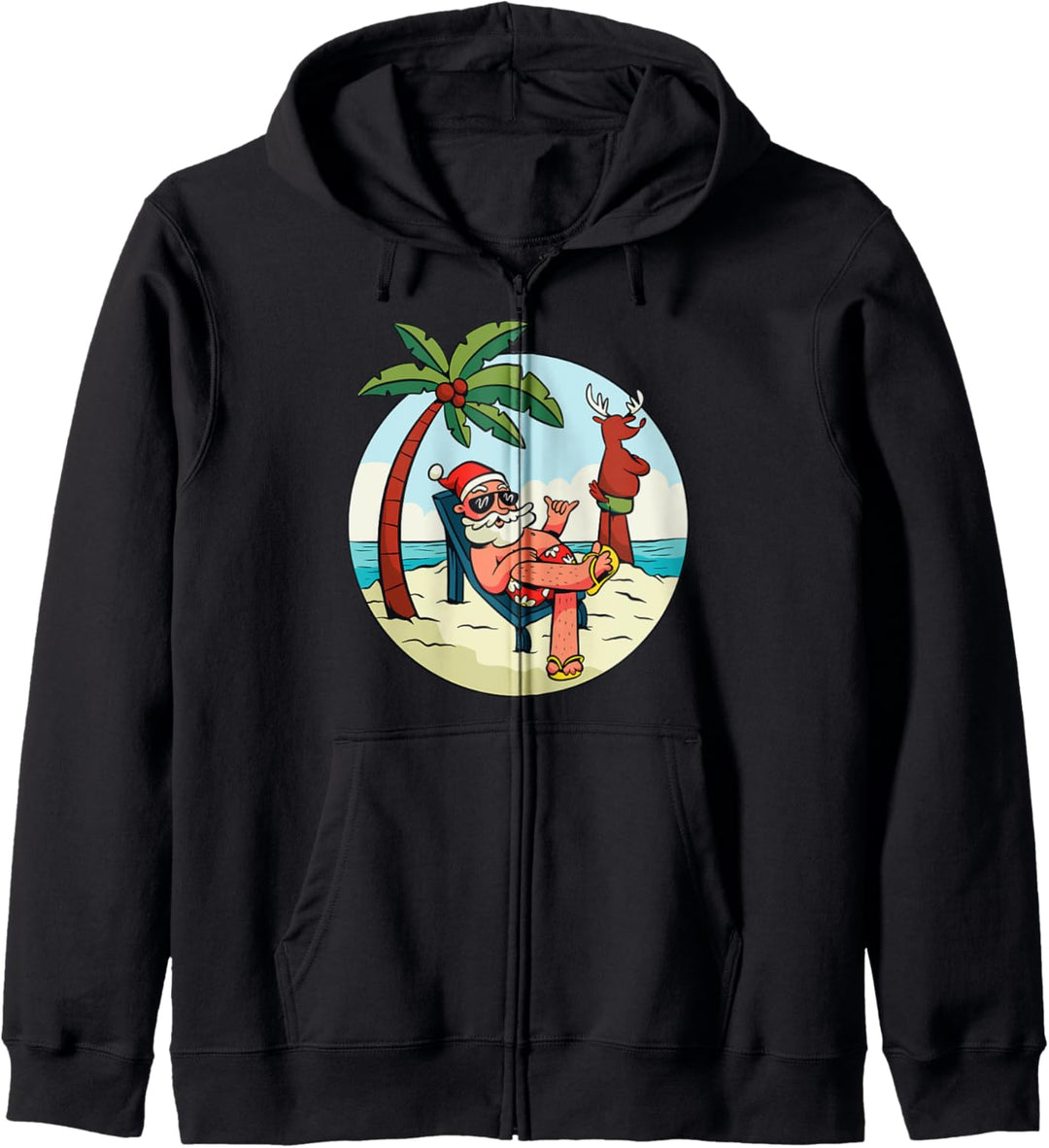 Strand Sommer Weihnachtsmann Weihnachten Xmas Kapuzenjacke