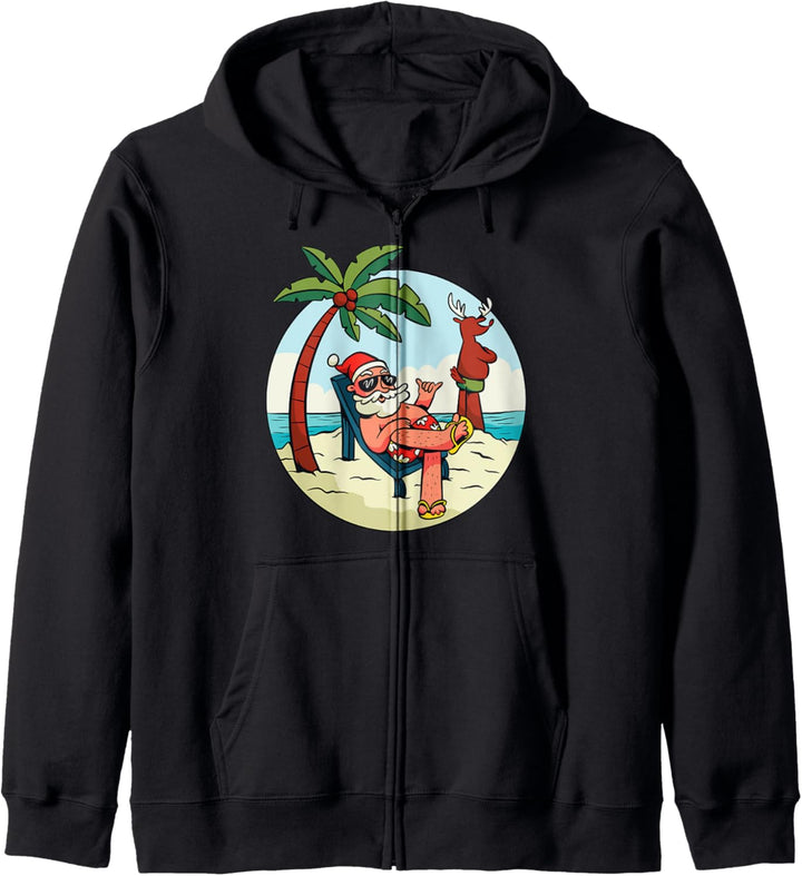 Strand Sommer Weihnachtsmann Weihnachten Xmas Kapuzenjacke