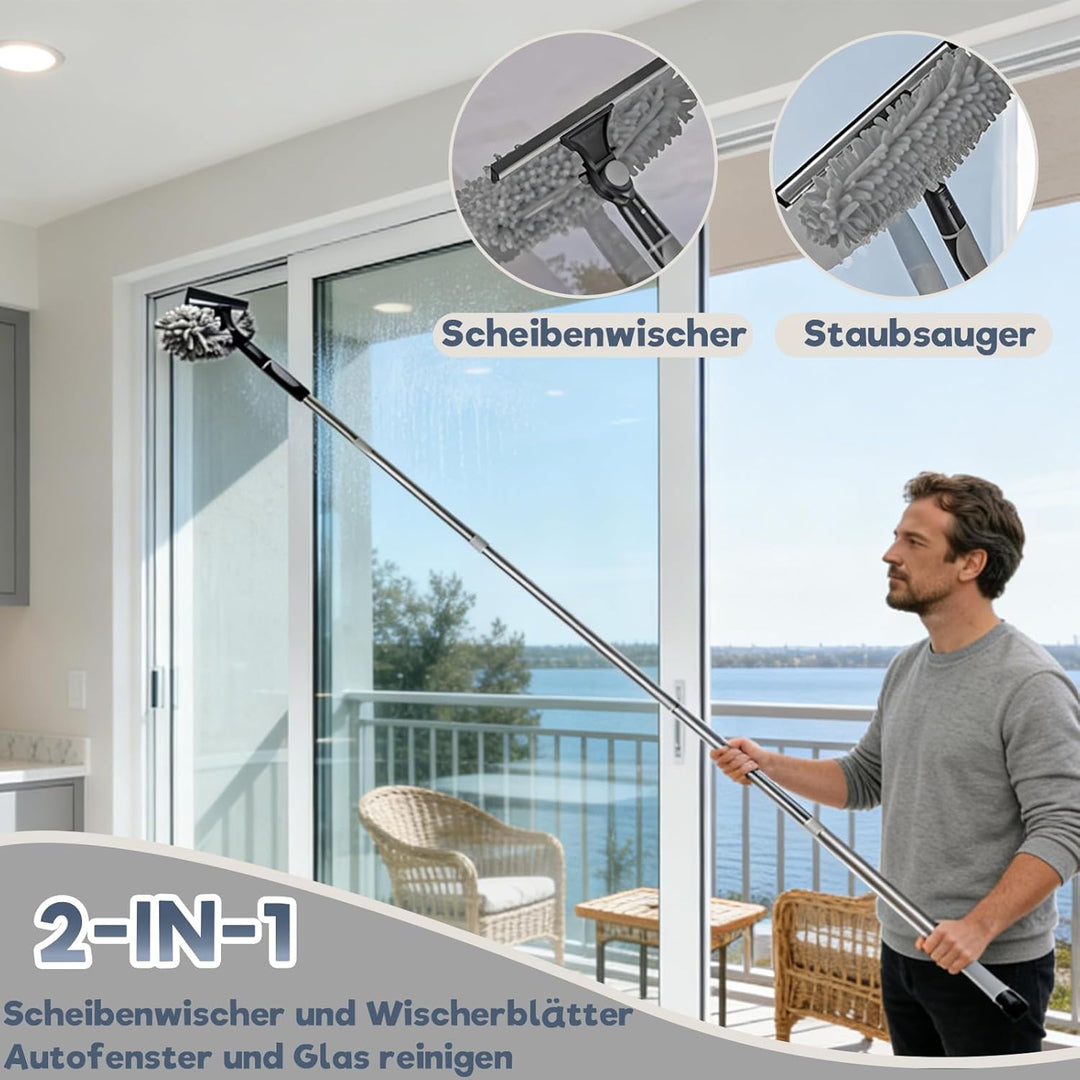 Teleskop-Staubwischerset – 6 M ausziehbarer Mikrofaser-Staubwischer für Decken, Spinnweben und Fenst