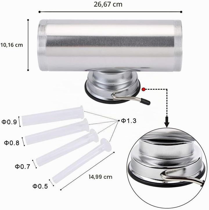 Wurstfüller, Horizontale Küche Aluminium Wurstfüllmaschine mit Saugfuss Verpackt 4 Grösse Profession
