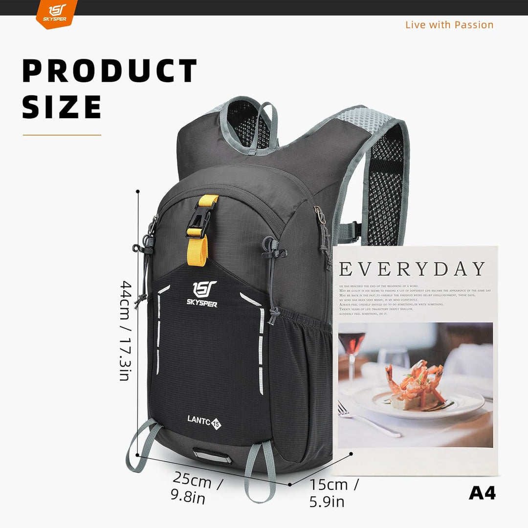 SKYSPER Wanderrucksack 15L Rucksack Klein Tagesrucksack Trekkingrucksack Travel Daypack Wandern Ruck