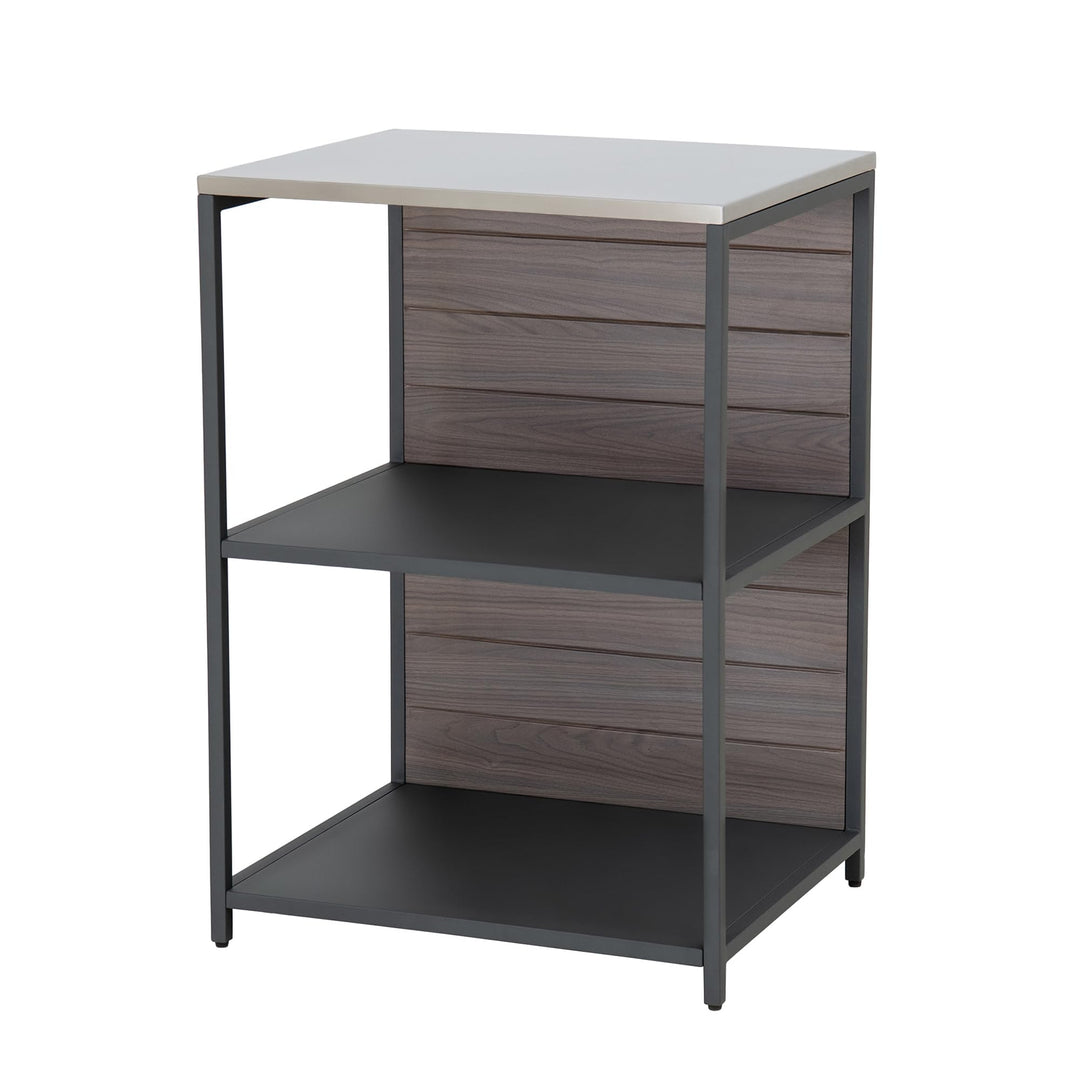 Sunjoy 3-stufiges Outdoor-Grillstation, Robuster Metallrahmen, Edelstahloberfläche &amp; Holzrückwand, P