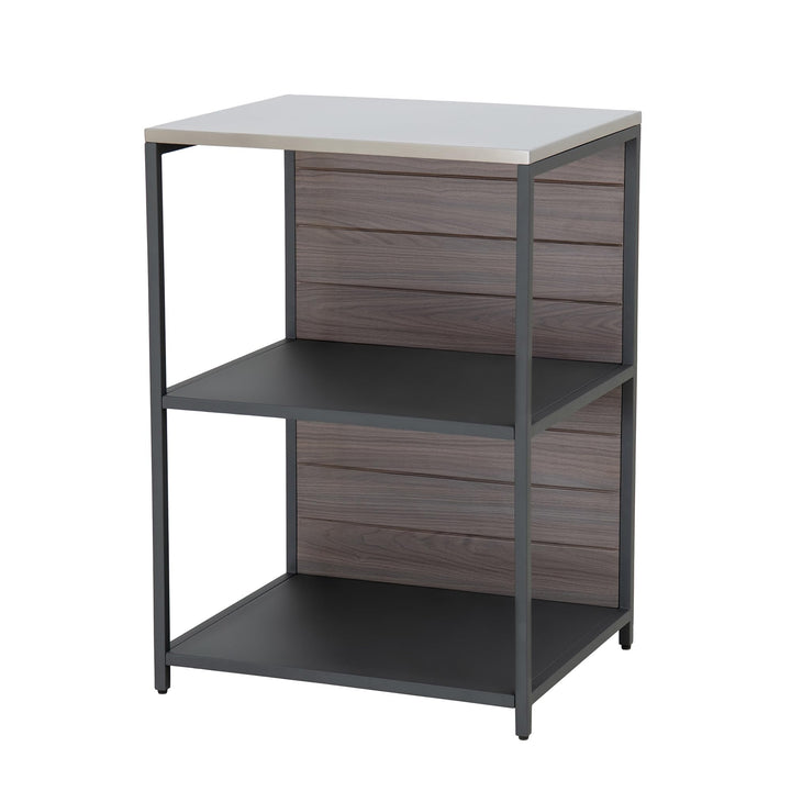 Sunjoy 3-stufiges Outdoor-Grillstation, Robuster Metallrahmen, Edelstahloberfläche &amp; Holzrückwand, P