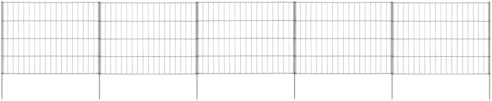 vidaXL Gartenzaun Set Teichzaun Schutzzaun Gitterzaun Steckzaun Zaun-Set Garten Zaun niedrig Poolzau