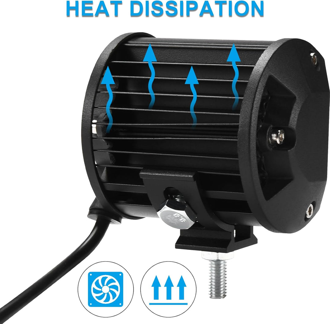 Kraumi LED Arbeitsscheinwerfer 4 Zoll 60W Cree LED Zusatzscheinwerfer 12V 5,600lm Auto Scheinwerfer