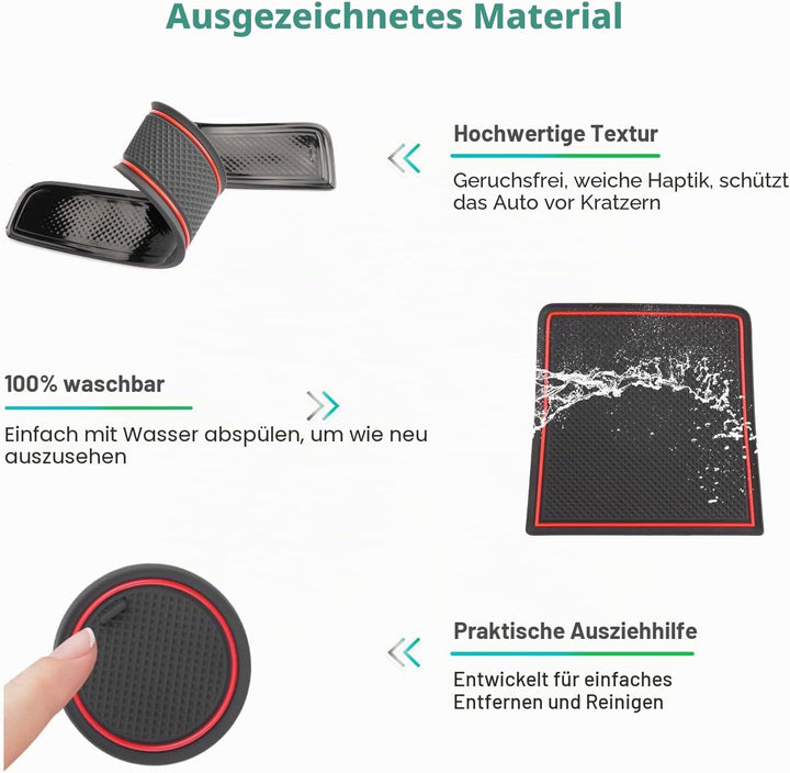 GAFAT Kompatibel mit Renault Arkana 2021 2022 2023 Antirutschmatten, Arkana Gummimatten, Mittelkonso
