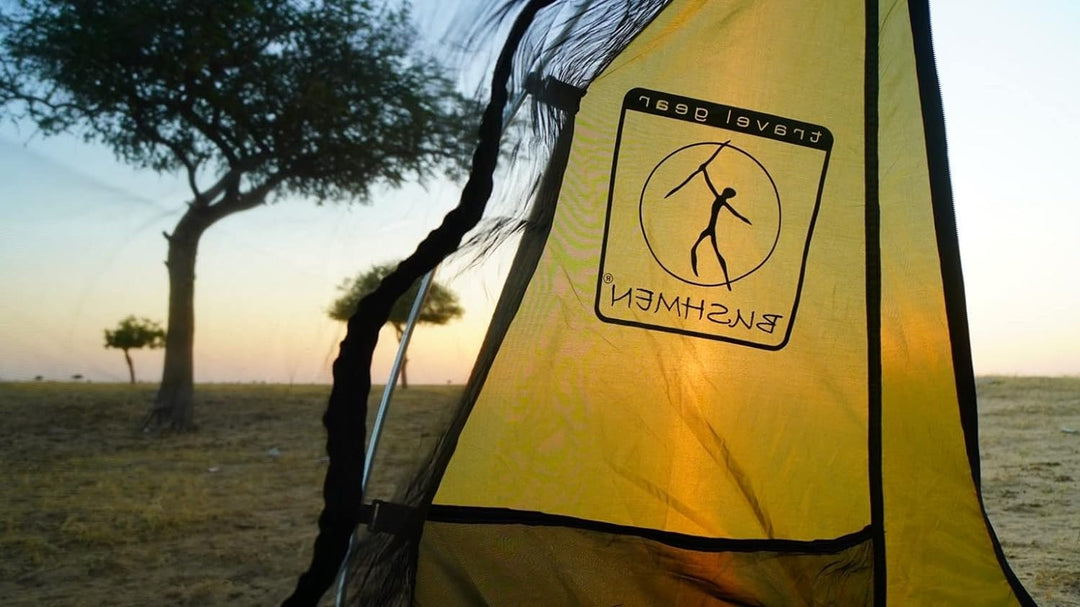 Bushmen Lodger Core Tent Oliv grün-Tunnelzelt mit Moskitonetz für Zwei Personen 250 cm extra lang