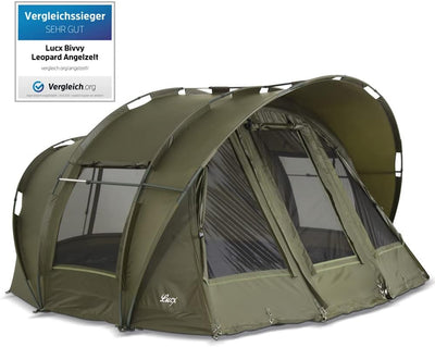 Lucx Leopard Bivvy Angelzelt Personen Karpfenzelt 2 bis 3 Mann Anglerzelt Carp Dome Fishing Tent 10.