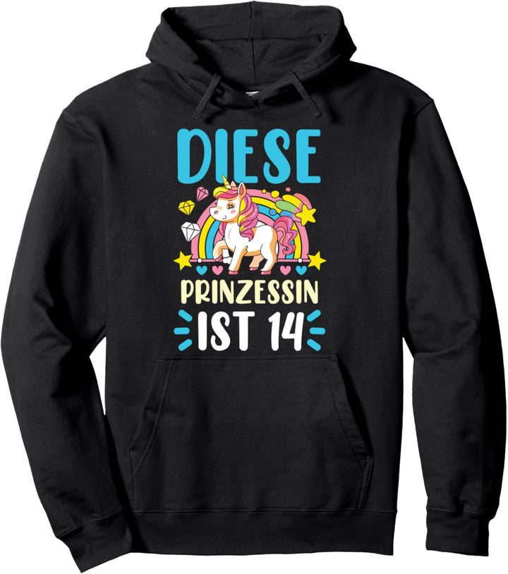 14. Geburtstag Mädchen süsses Einhorn Geschenk 14 Jahre alt Pullover Hoodie