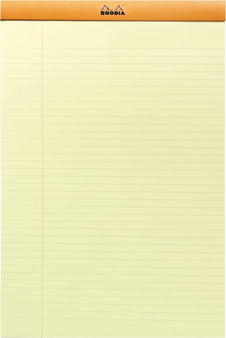 Rhodia 19660C - Packung mit 5 Notizblöcken geheftet No.19 A4+ 21x31,8cm 80 Blätter gelb liniert mit