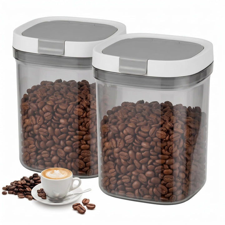 Kaffeebohnen Behälter: 2 Stück 1.8L Kaffeebehälter, Kaffee Aufbewahrungsdose, für Kaffeebohnen, Nüss