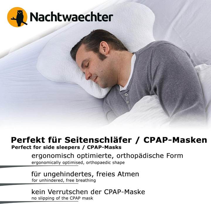 Nachtwaechter Schlafweste &amp; Seitenschläfer-Kissen LINA - Anti-Schnarch-Set für gesunden Schlaf (L/XL