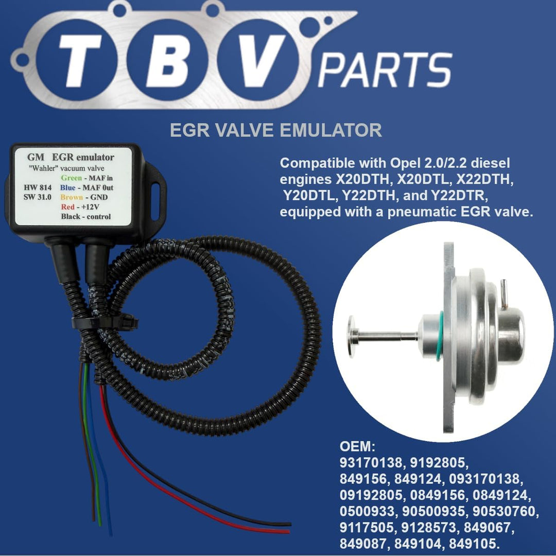 TBVPARTS EGR Ventil-Emulator mit Vakuumsteuerung 2.0 / 2.2 DI DTI Ringventil Astra G Omega B Vectra