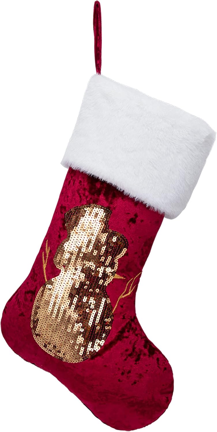 Beyond Your Thoughts Nikolausstrumpf Weihnachtsstrumpf zum Befüllen &amp; Aufhängen, Nikolaussocke Weihn